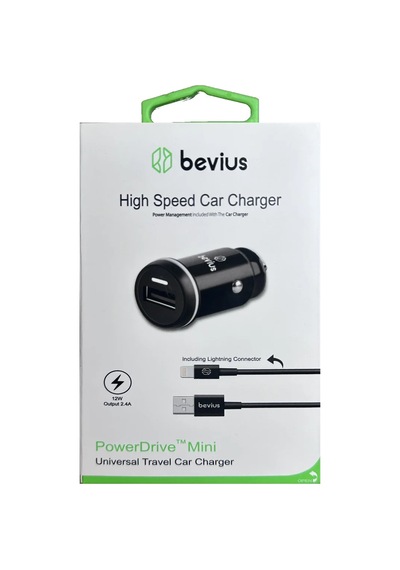 Lightning Siyah 12w Kablolu Araç Şarj Cihazı Bevius Bvs-au503 Stn
