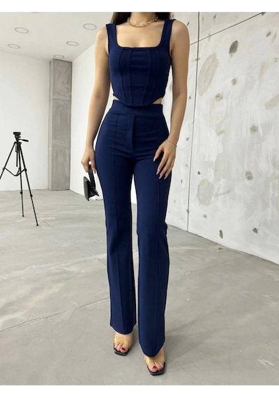 Lacivert Bilyeli İnterlook Alt Üst Takım Çok Renkli Lacivert Bilyeli İnterlook Alt Üst Takım Çok Renkli