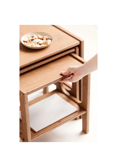 Woodesk Line, Ahşap Zigon Sehpa, 50x50, Tik Renk, Cpt4740-50