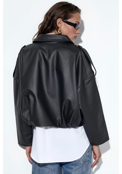 Hiccup Bdart Oversized Fermuarlı Ceket Siyah 09