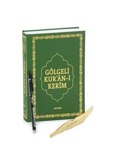 Silinebilir Kalemli Yazılabilir Arapça Gölgeli Kuranı Kerim - Yeşil
