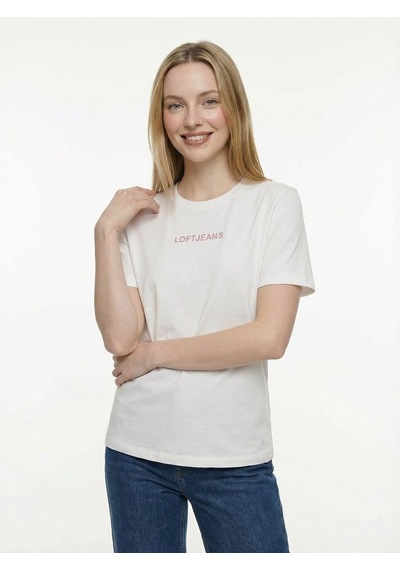 LOFT Regular Fit Kadın Tshirt K.kol Lf2042208 Q1.v1 Beyaz LOFT Regular Fit Kadın Tshirt K.kol Lf2042208 Q1.v1 Beyaz