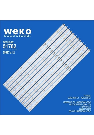 Vizio E50-e1 50'' 12 Adet Tv Led Bar Tvnizin İçindeki Led Barla Aynısı Olduğunu Görmeden Almayınız. Led Bar Ürünlerinde Paket Açıldığında İade Kabul Edilmemektedir.