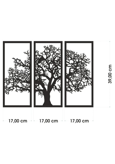 Sonbahar 3'lü Çınar Ağacı Tablo Mdf Üzeri Aynalı Gümüş Pleksi