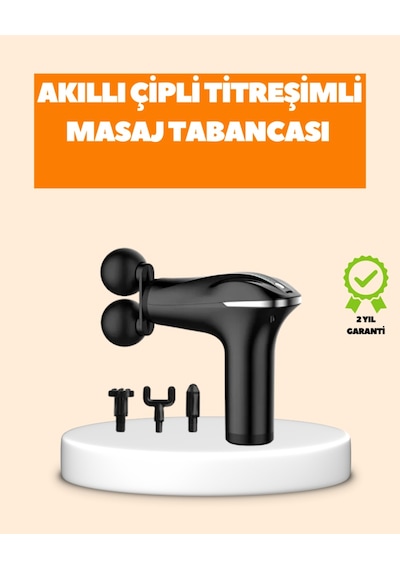 Titreşimli Masaj Aleti Şarjlı Masaj Tabancası Spor Sonrası Kas Gevşetici Siyah