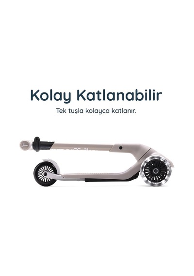 Smartrike Xtend Mini+ 2 Aşamalı Büyüyen Çocuk Scooter 2-9 Yaş Katlanabilir Led Tekerlekli Space Grey