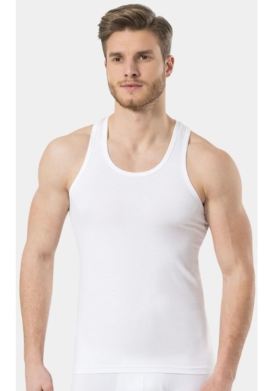 Türen Erkek Halter Yaka Likralı Spor Atlet 171/beyaz 001