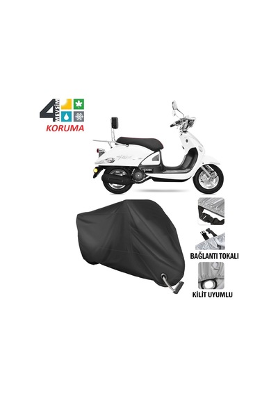 Yuki Zn-100T-E5 Legend Motosiklet Brandası ( Kilit Uyumlu - Siyah