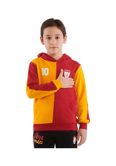Gs Swt 068 Kön Galatasaray Metin Oktay Kapüşonlu Çocuk Sweat Kişiye Özel Ahşap Kutulu Sari