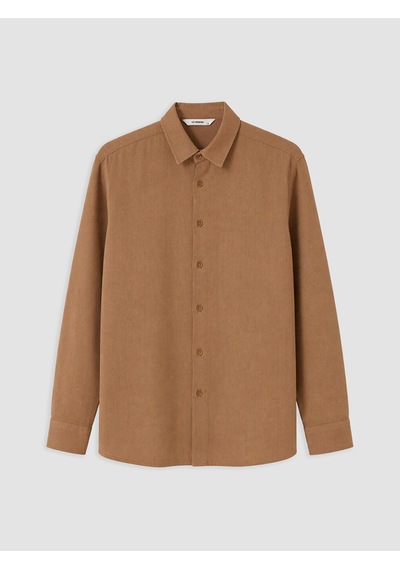 Lcw Eco Bej Regular Fit Keten Görünümlü Erkek Gömlek