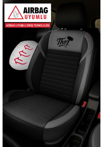 Thor Tay Tüyü Oto Koltuk Kılıfı Opel-corsa-astra-vecta Uyumlu Gri