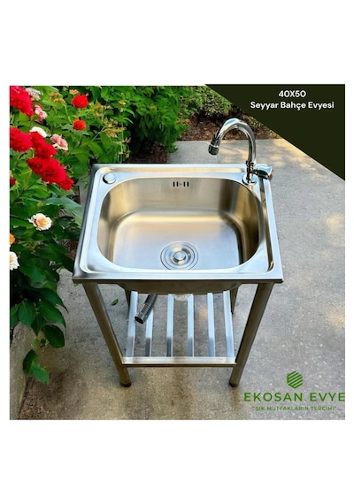 Ekosan 4050 Seyyar Bahçe Evyesi Krom