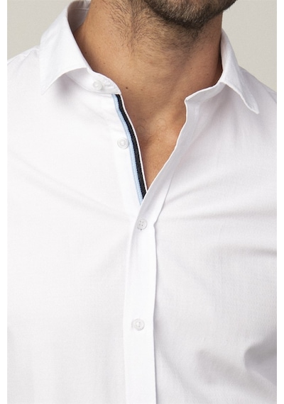 Tudors Slim Fit Uzun Kol Armürlü Düğme Patı Manşet İçi Biyeli Erkek Gömlek-26555 Beyaz Tudors Slim Fit Uzun Kol Armürlü Düğme Patı Manşet İçi Biyeli Erkek Gömlek-26555 Beyaz