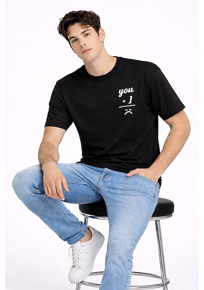 Sevgili Kombini You I Yazılı Çift Tişört Oversize Unisex Partner Kombin Seti Siyah