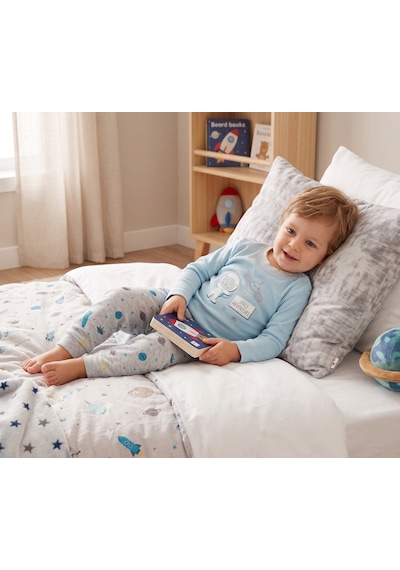 Motherlove %100 Organik Bebek Pijama Takımı 3 - 36 Ay Mavi