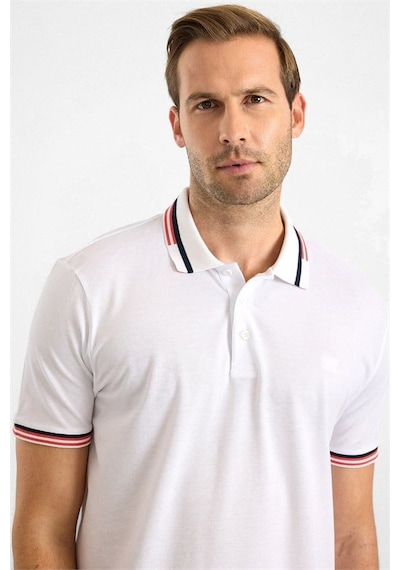 Süvari Beyaz Slim Düz Baskısız Pike Polo Yaka Tişört Sts1014000022-bey