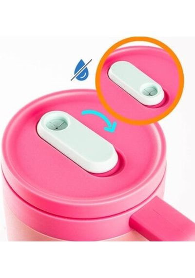 Tantitoni Pipetli Paslanmaz Çelik Termos Bardak 1.2lt Pembe Pembe