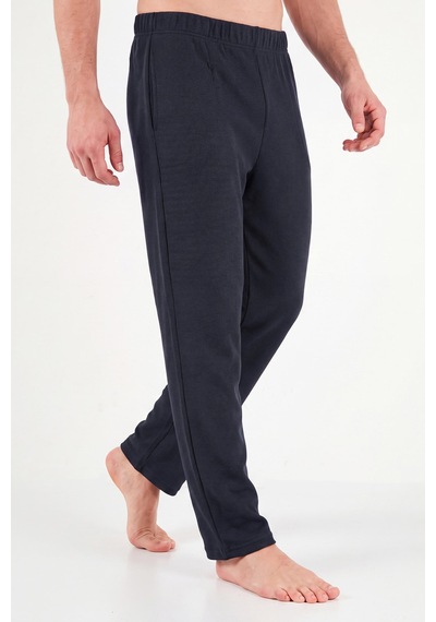 Buratti Yumuşak Dokulu Minimal Nakışlı Uzun Kollu Pijama Takımı Erkek Pijama Takımı 6575009 Lacivert