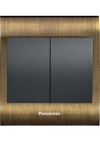 Viko Panasonic Thea Blu İkili Anahtar, Çerçeve Antique+dore, Kapak Füme