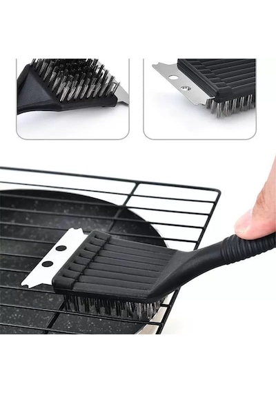 Bbq Izgara Temizleme Fırçası Paslanmaz Çelik Tel Mangal Ve Grill İçin Dayanıklı Temizleyici