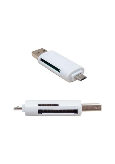 Powermaster Pm-2426 Beyaz Usb To Micro Usb + Kart Okuyucu Otg Çevirici