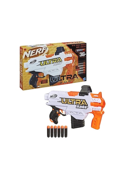 Nerf Ultra Amp Pilli Dart Tabancası - 6 Adet Ultra Dart Dahil - Pilli Hızlı Ateşleme Özelliği - Otomatik Oyuncak Silah
