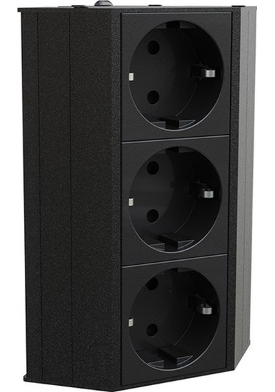 Metalline® Corner-line Raf Priz Sistemi 3 Priz - Siyah