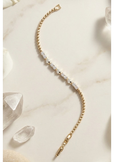 Valmont Accessories Xuping 14k Kaplama 17+2 Cm Ayarlanabilir Kalp Detaylı Taşlı Kadın Çelik Bileklik Altın Valmont Accessories Xuping 14k Kaplama 17+2 Cm Ayarlanabilir Kalp Detaylı Taşlı Kadın Çelik Bileklik Altın