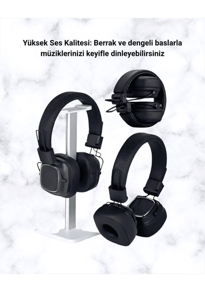 Kablosuz Bluetooth Kulak Üstü Kulaklık, Katlanabilir, Rgb Işıklı
