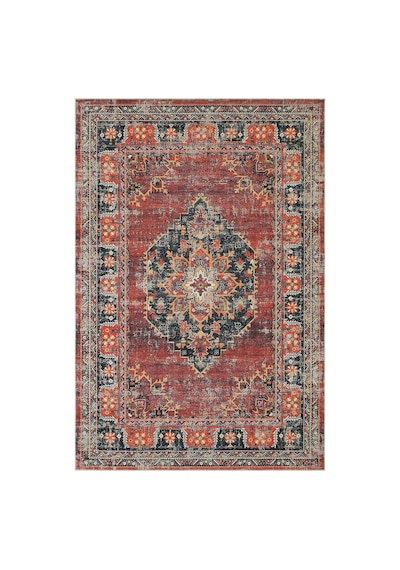 Cool Halı Private Xw Kiremit Rengi Eskitme Vintage Halı Modern Yıkanabilir Etnik Bohem Salon Halısı