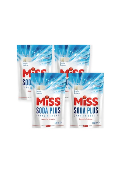 Miss Soda Plus Çamaşır Sodası Beyaz Sabun Kokulu 500 Gr 4 Lü