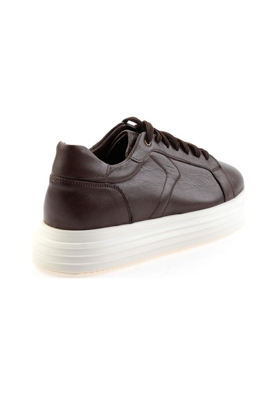 Bambi Kahve Hakiki Deri Erkek Sneaker E01595002543 Kahve