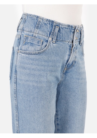 Colins 786 Carlen Normal Kesim Normal Bel Genişleyen Paça Mavi Kadın Pantolon Cl1070664 Denim