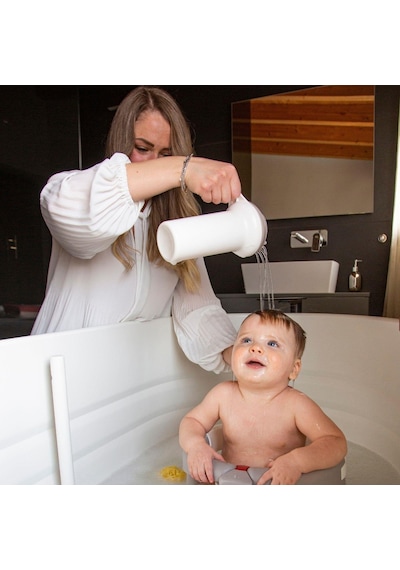 Okbaby Bebek Banyo Seti Opla Küvet & Splash Bebek Duşu A. Gri