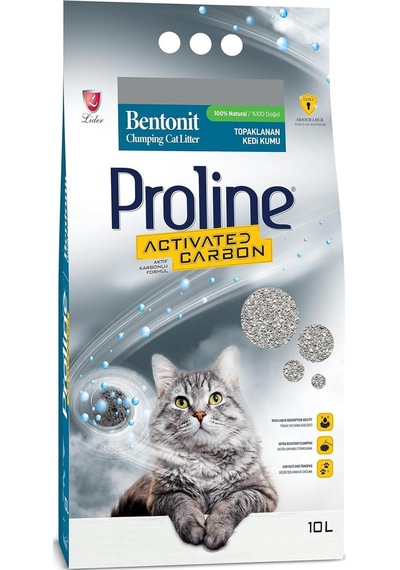 Proline Aktif Karbonlu Topaklanan Kedi Kumu 10 Lt