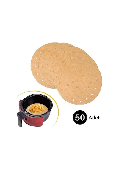 Bay 50 Adet Air Fryer Pişirme Kağıdı Tek Kullanımlık Gıda Pişirme Kağıdı Delikli Yuvarlak Model Bx40 Najmaddi Diğer