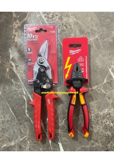 Milwaukee 160mm Pense Cobalt Çelik 1000v 3fonk 260mm Sac Kesme Makası Sol 2li Set Pense Seti Diğer