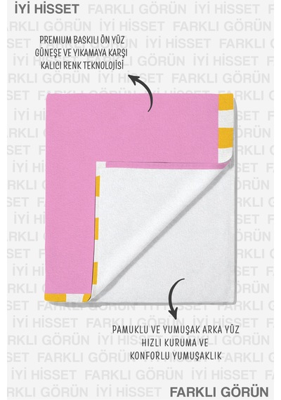 Palmiye Güneş Tropikal Plaj Havlusu - Pembe Modern Yazlık Havuz Deniz Hızlı Kuruyan Mikrofiber Havlu Çok Renkli