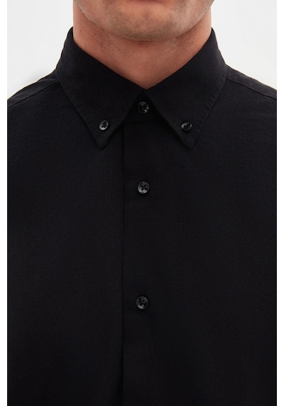 D'S Damat Ds Damat Comfort Siyah Düğmeli Yaka Rahat Kesim Keten Görünümlü %100 Pamuk Gömlek 2HC02ORT64265 Siyah D'S Damat Ds Damat Comfort Siyah Düğmeli Yaka Rahat Kesim Keten Görünümlü %100 Pamuk Gömlek 2HC02ORT64265 Siyah
