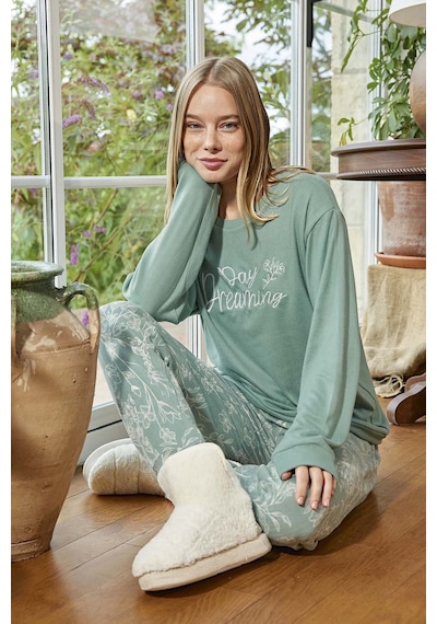 Aydoğan Kadın Termal Uzun Kol Pijama Takımı 30009 Mint Mint