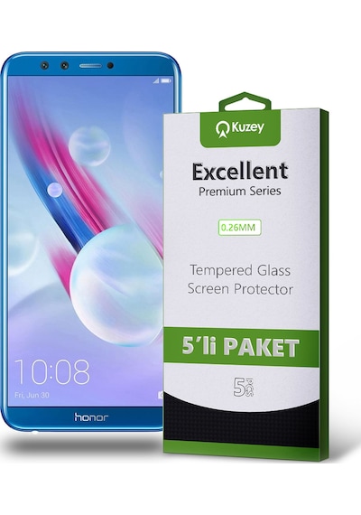 Huawei Honor 9 Lite ile Uyumlu Kırılmaz Temperli Ekran Koruyucu Cam Ekonomik 5'li Paket