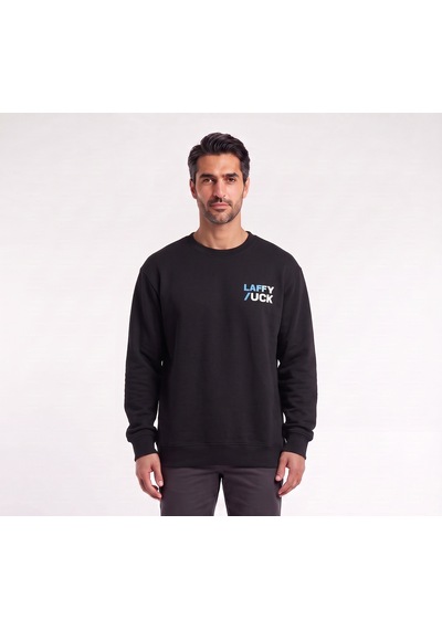 Blow Up Daffy Duck Baskılı Siyah Erkek Sweatshirt 12466