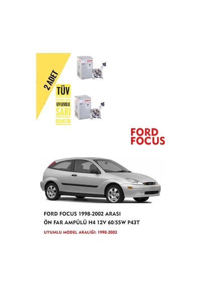 Ford Focus 1998-2002 Arası Ön Far Ampül Takımı 2 Adet
