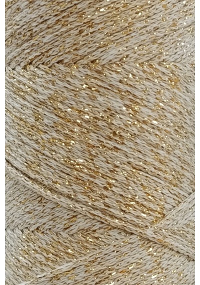 Ultra Simli Krem Gold 2 Mm Makrome İpi 200 Gr