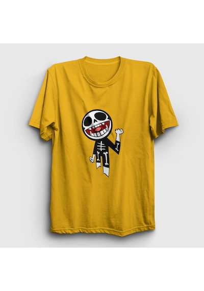 Presmono Unisex Bonesy Gorillaz T-shirt Sarı