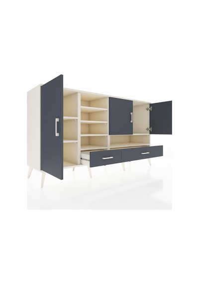 Kronos Konsol 8 Raflı 2 Çekmeceli 3 Kapaklı 176x59x99 Aytaşı-antr Aytaşı-antrasit