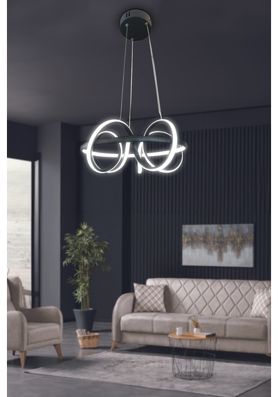 Kuzey Kıvrım Modern Sarkıt Led Avize - - Kumandalı / Krom Krom
