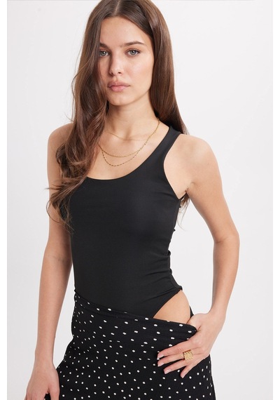 Tudors Kadın Standart Fit Normal Kesim Kolsuz Halter Yaka Siyah Crop Atlet-50961