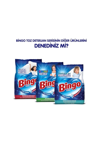 Bingo Matik Lovely Parfümlü Renkliler için Toz Çamaşır Deterjanı 2 x 6 KG