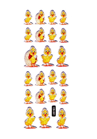 Sticker Kabartmalı Sticker Defter, Planlayıcı Etiket - Cb-561 16x7 Cm- Sevimli Civcivler